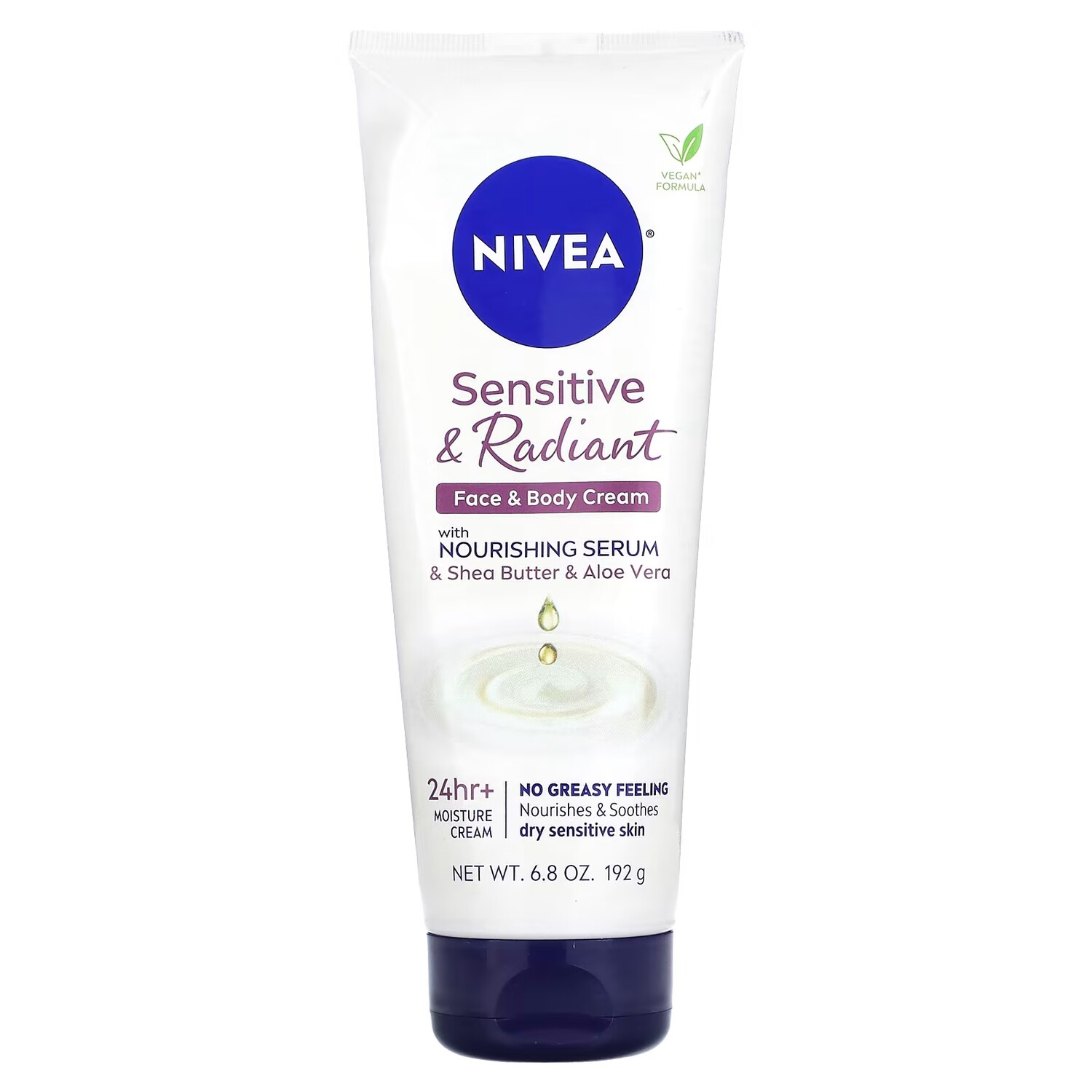 

Крем для лица и тела Nivea Sensitive & Radiance с питательной сывороткой, 6,8 унции (192 г)