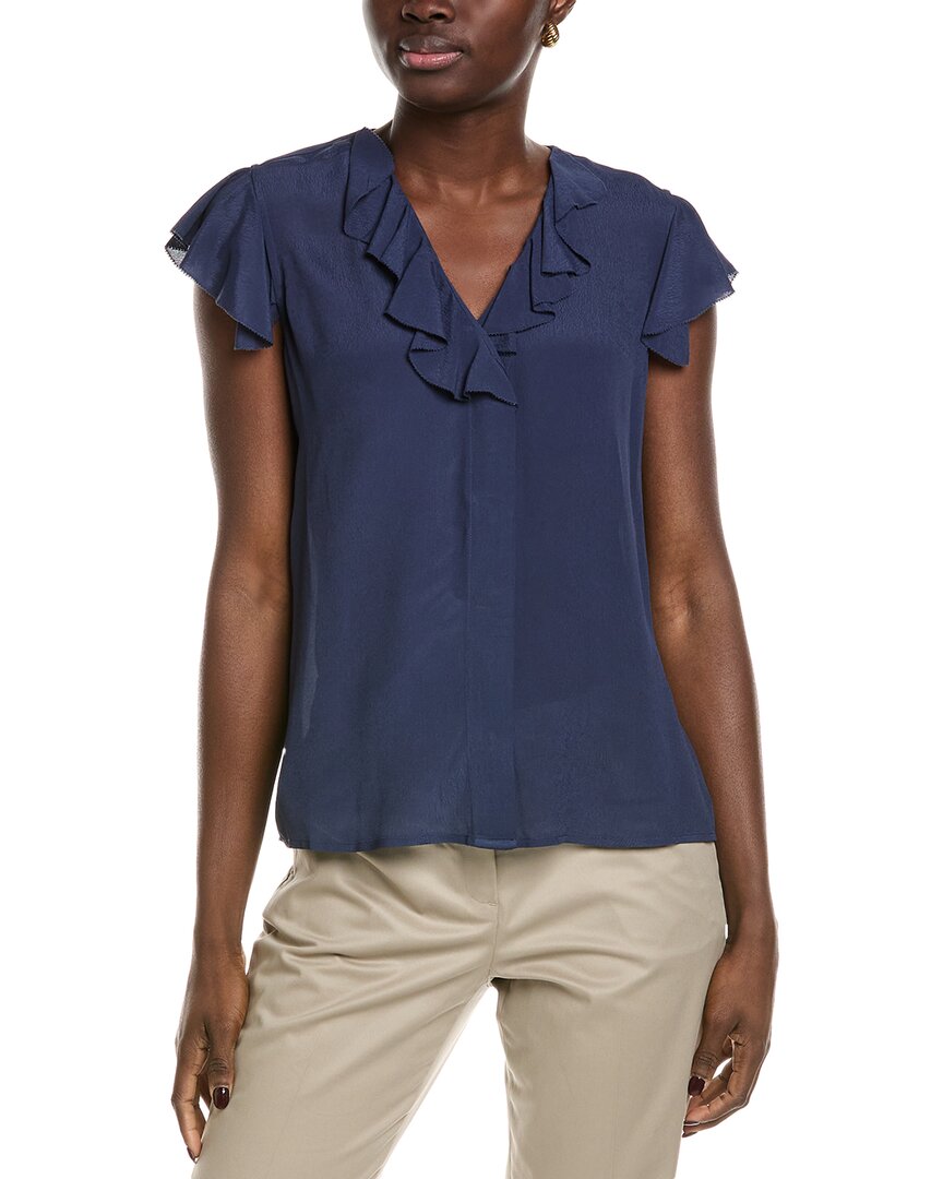 

Блуза с оборками Brooks Brothers, синий