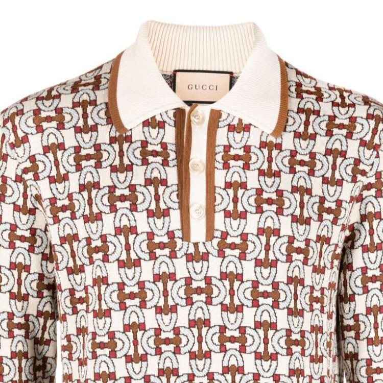 Рубашка поло мужская цвета слоновой кости Gucci, слоновая кость — фото 4