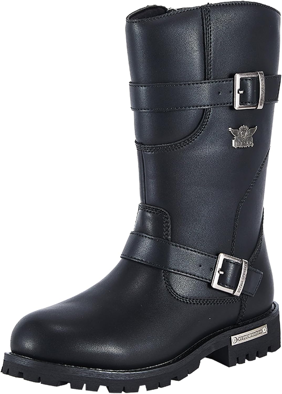 

Мужские мотоциклетные сапоги Dream Apparel 28 см из искусственной кожи PU для езды, водонепроницаемые байкерские сапоги с полной боковой молнией, черная обувь из искусственной кожи средней высоты