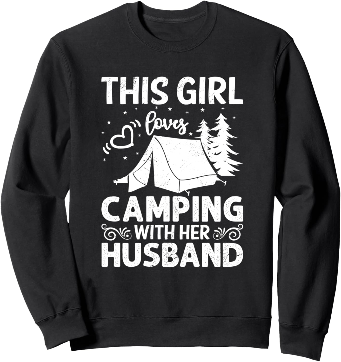 

Девушка, которая любит ходить в походы с мужем. Толстовка для активного отдыха и путешествий Camping Lover Proud Camper Apparel, черный