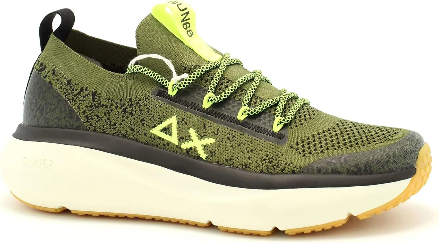 Кроссовки Sun 68 SUN68 Jupiter Knit Trainers, White, зеленый