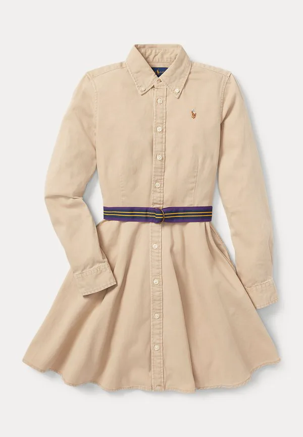 Платье-Рубашка из хлопка чинос с поясом 714y Polo Ralph Lauren, Classic Khaki — фото 4