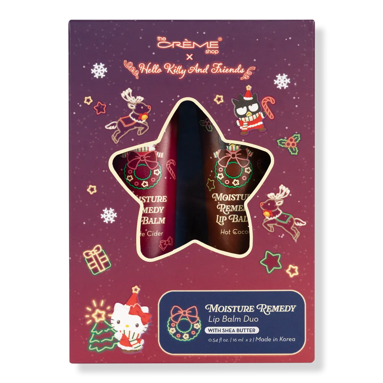 

Увлажняющий бальзам для губ Sanrio Moisturizing Remedy Lip Balm Duo The Crème Shop