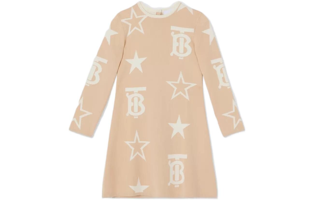 

Детское платье Burberry Kids, цвет Almond beige