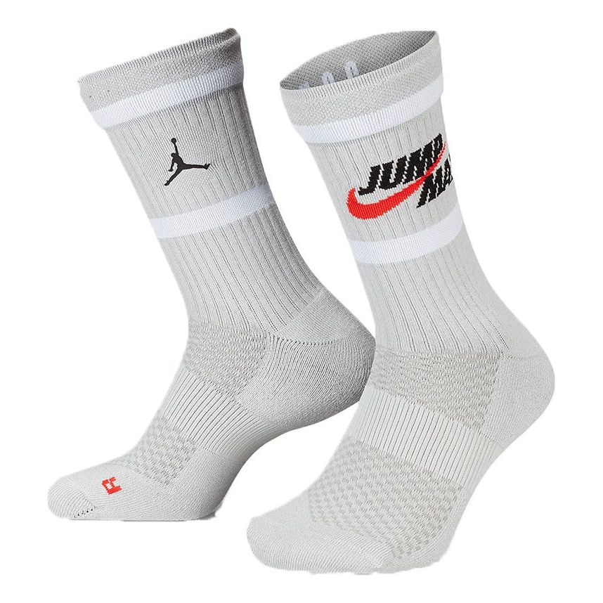

Носки Air Jordan Legacy Crew Contrasting Colors Logo Sports Training Mid Tops Socks Couple Style One Pair Gray DA2560-097, белый