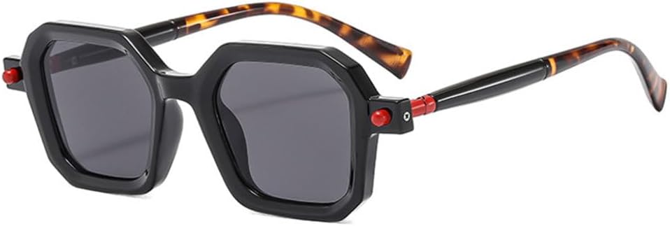 

Ретро двухцветные женские солнцезащитные очки с градиентным переходом цвета, защита от УФ-излучения UV400, мужские очки с заклепками и прозрачной оправой TYUVIVO, Black Gray