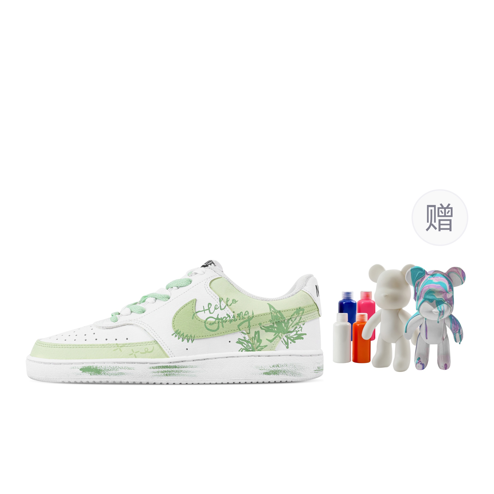 

Nike Кроссовки Court Vision 1 Mint, Fluid Bear, износостойкие, низкие, для скейтбординга, мужские, зеленые, белые