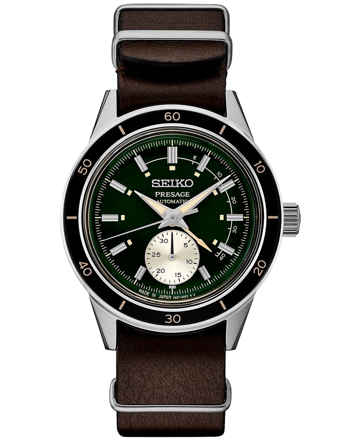

Мужские автоматические часы Presage с коричневым кожаным ремешком, 41 мм Seiko