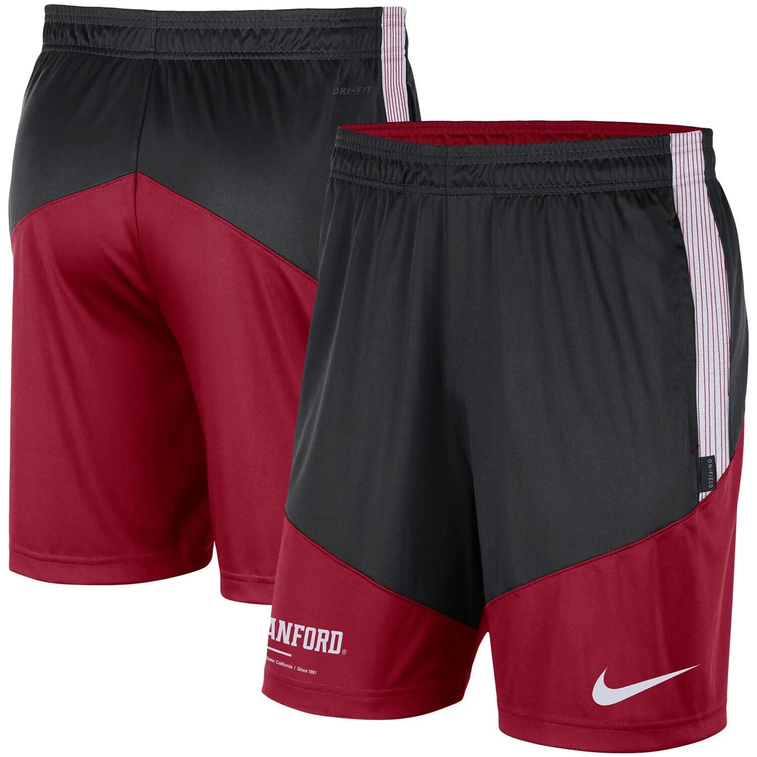 

Мужские черные/кардиналские трикотажные шорты Stanford Cardinal Team Performance Nike