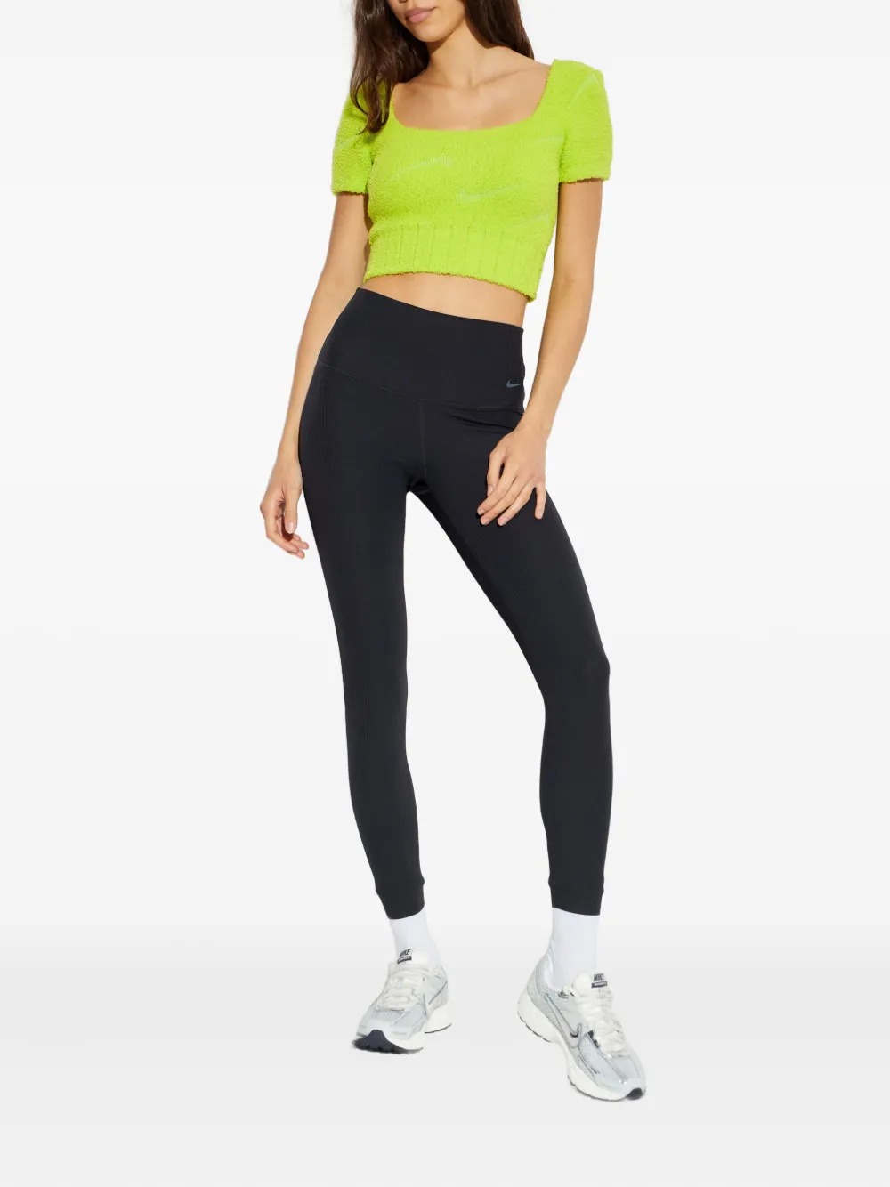 Топ с квадратным вырезом и короткими рукавами Nike, желтый — фото 2