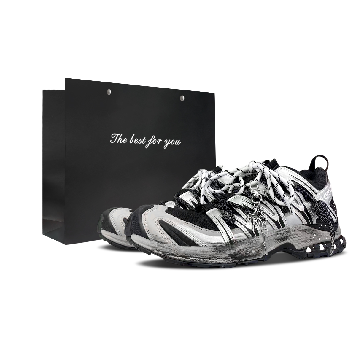 

SALOMON Кроссовки для походов XA PRO 3D Low top унисекс черно-серебристые, цвет Black Silver