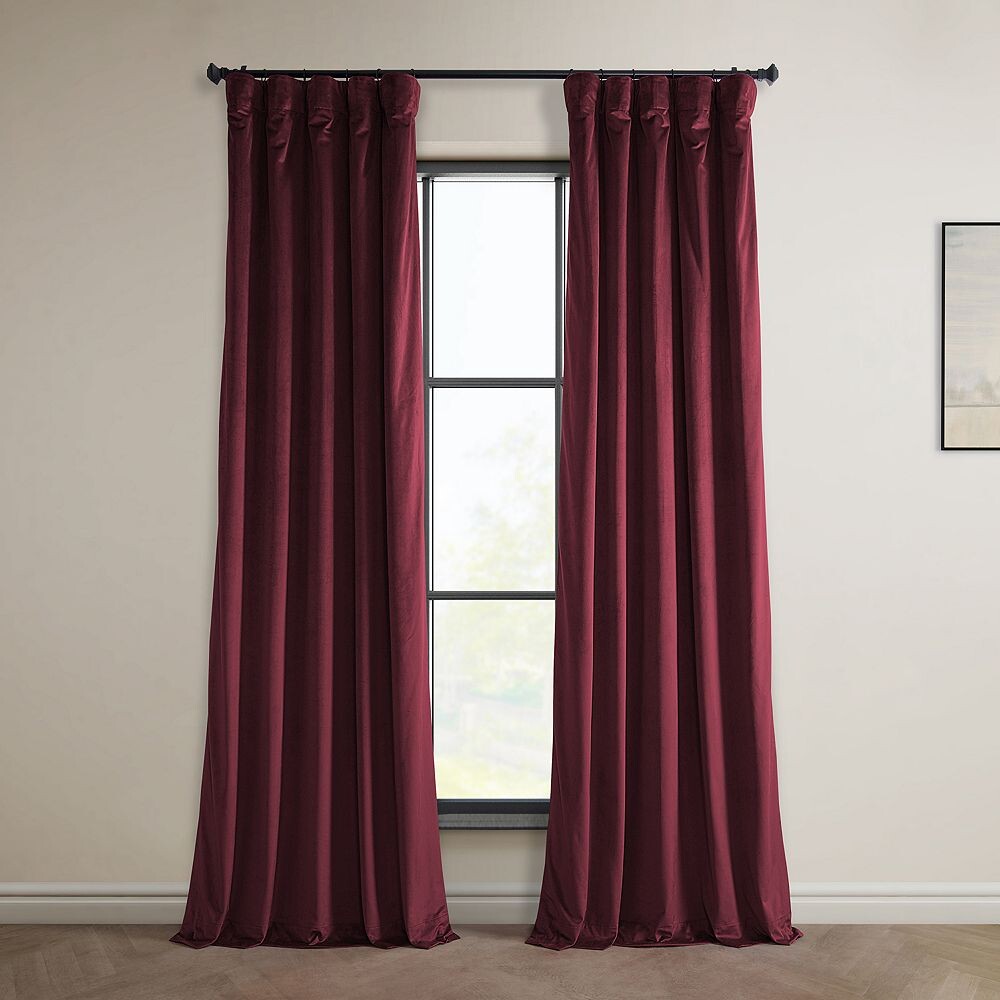

EFF 1-панельная плюшевая бархатная штора Heritage, цвет Dark Merlot