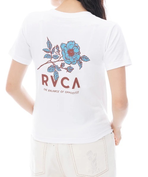 

Женская футболка с коротким рукавом и принтом на спине RVCA, белый