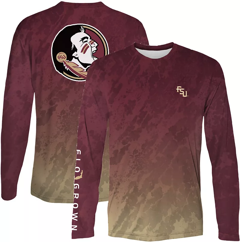 

Мужская футболка FloGrown с длинными рукавами Florida State Seminoles Garnet Maritime Fade
