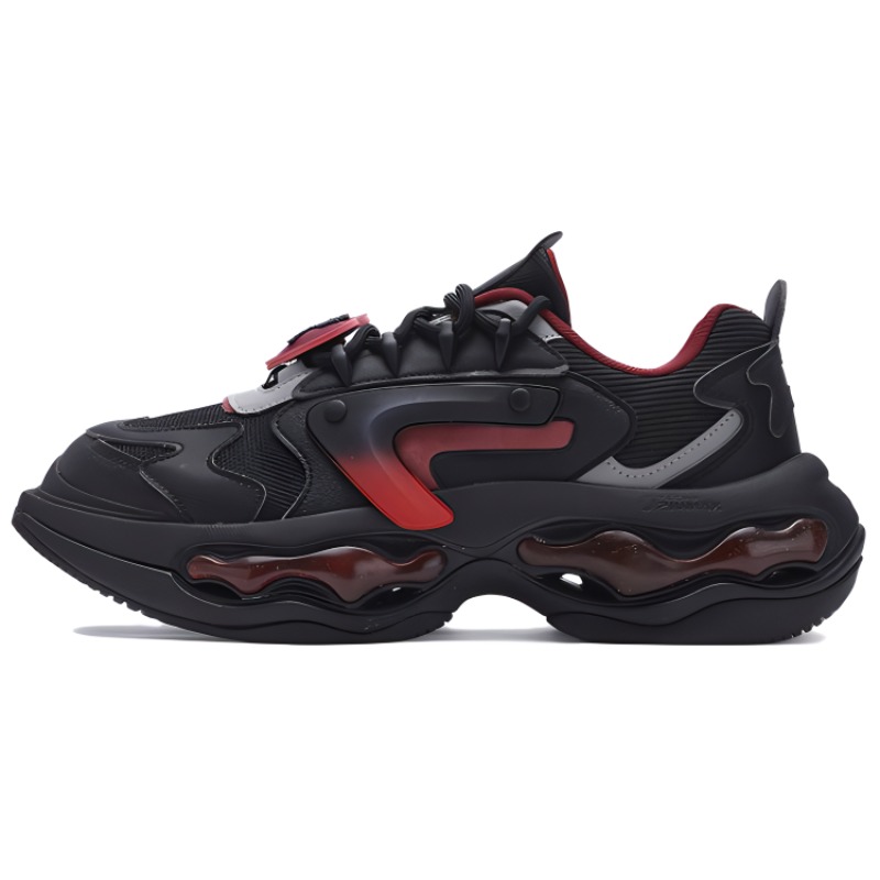 

FILA FUSION Низкие износостойкие повседневные кроссовки NEBULA VDAY, мужские, черно-красные