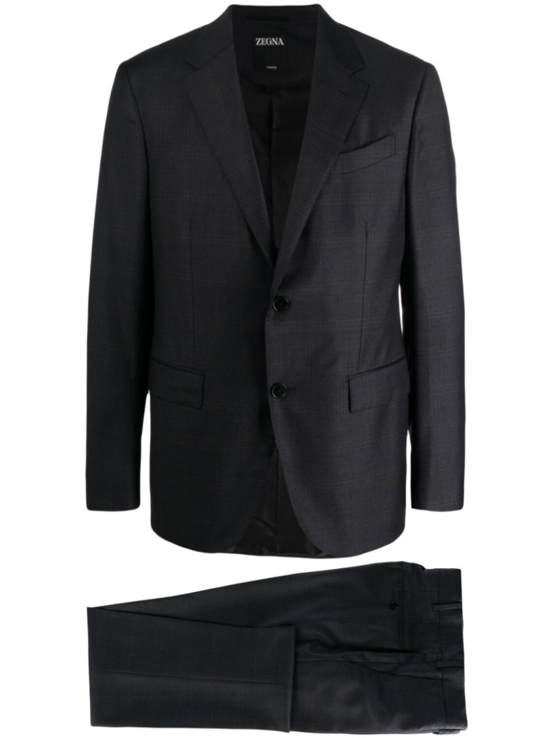 

Zegna клетчатый костюм с однобортным пиджаком, синий