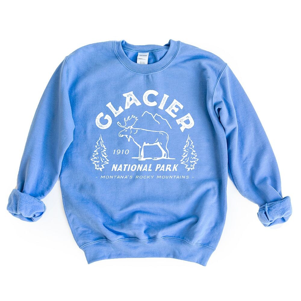 

Толстовка Vintage Glacier National Park Simply Sage Market, цвет Carolina Blue