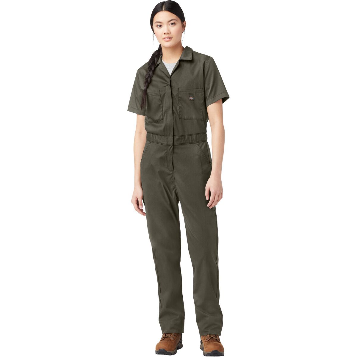 

Темп айк короткий рукав гибкий рабочий комбинезон Dickies, зеленый