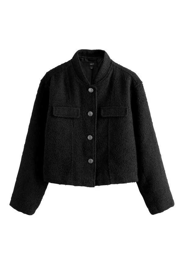 Легкая куртка без воротника из букле Next, Black