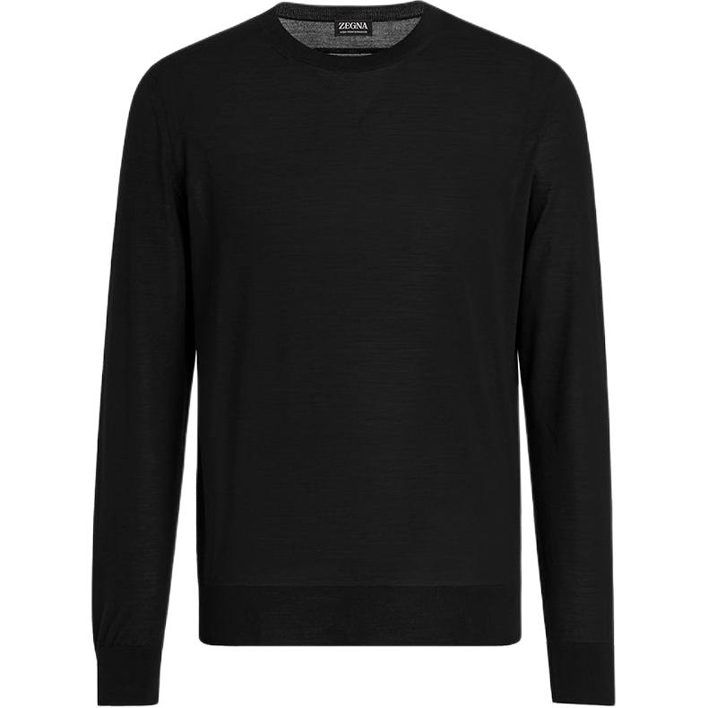 

Ermenegildo Zegna Свитер мужской черный с круглым вырезом Moderate Others