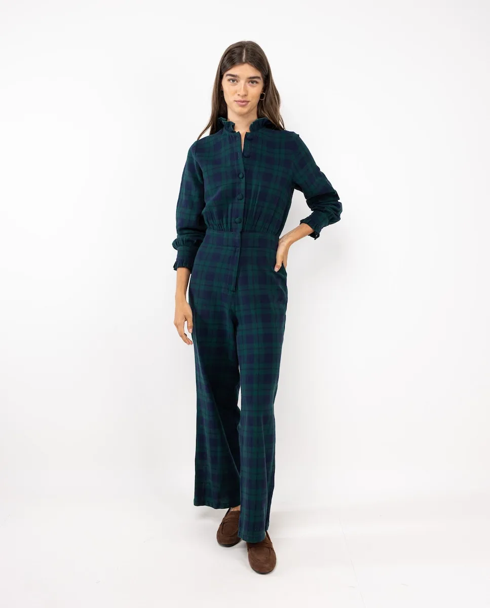 

Длинный женский комбинезон в четыре клетки El Ganso, синий