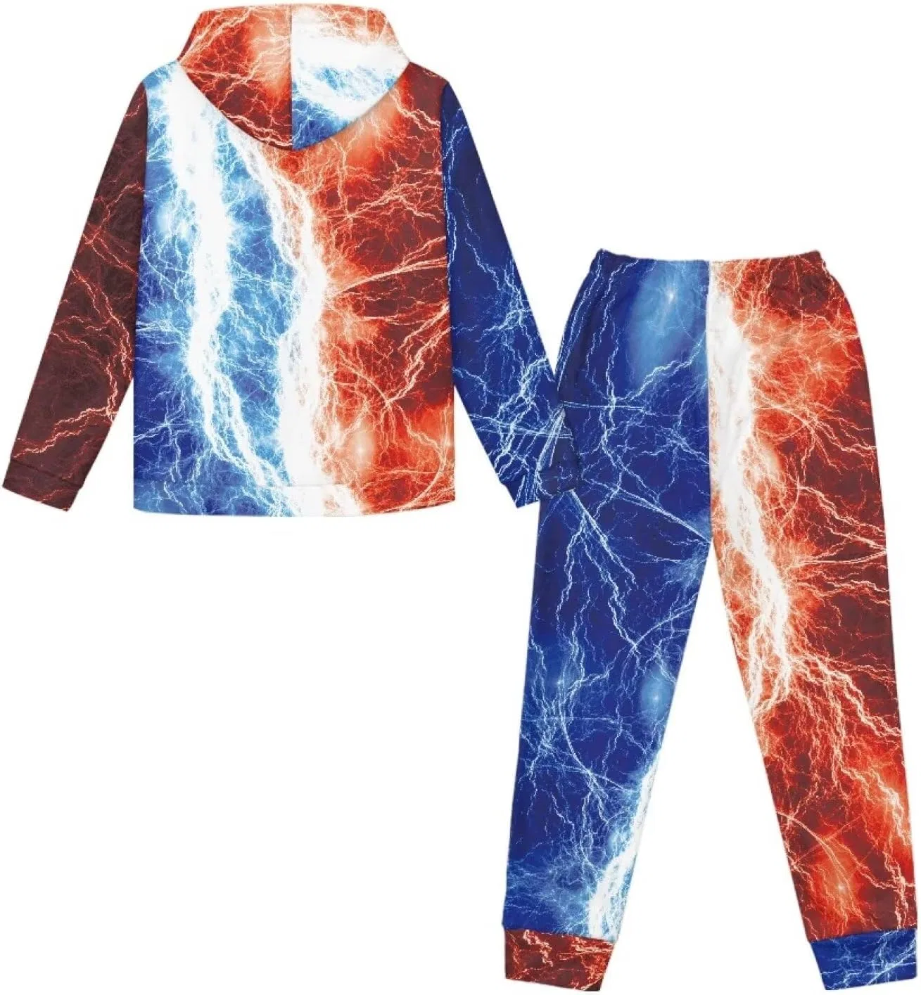 Детский спортивный костюм Uppodwarkid, толстовка и джоггеры, Red and Blue Lightning, 5-12 Y — фото 3