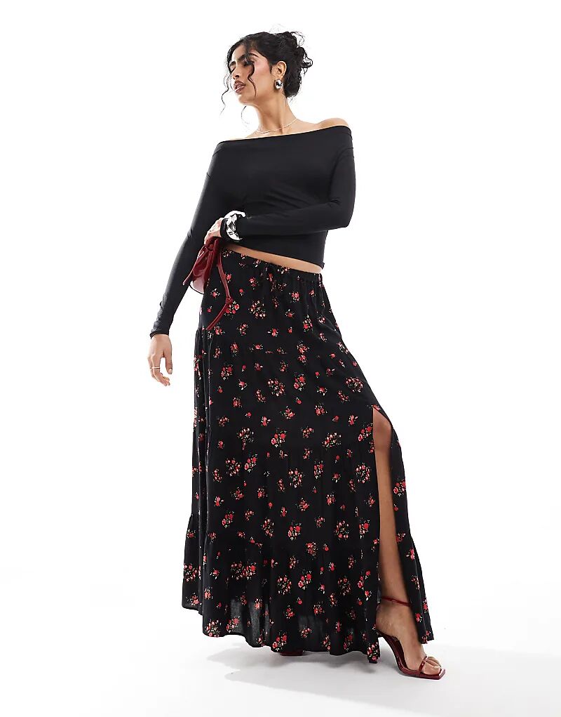 

Многоярусная юбка макси с цветочным принтом Miss Selfridge