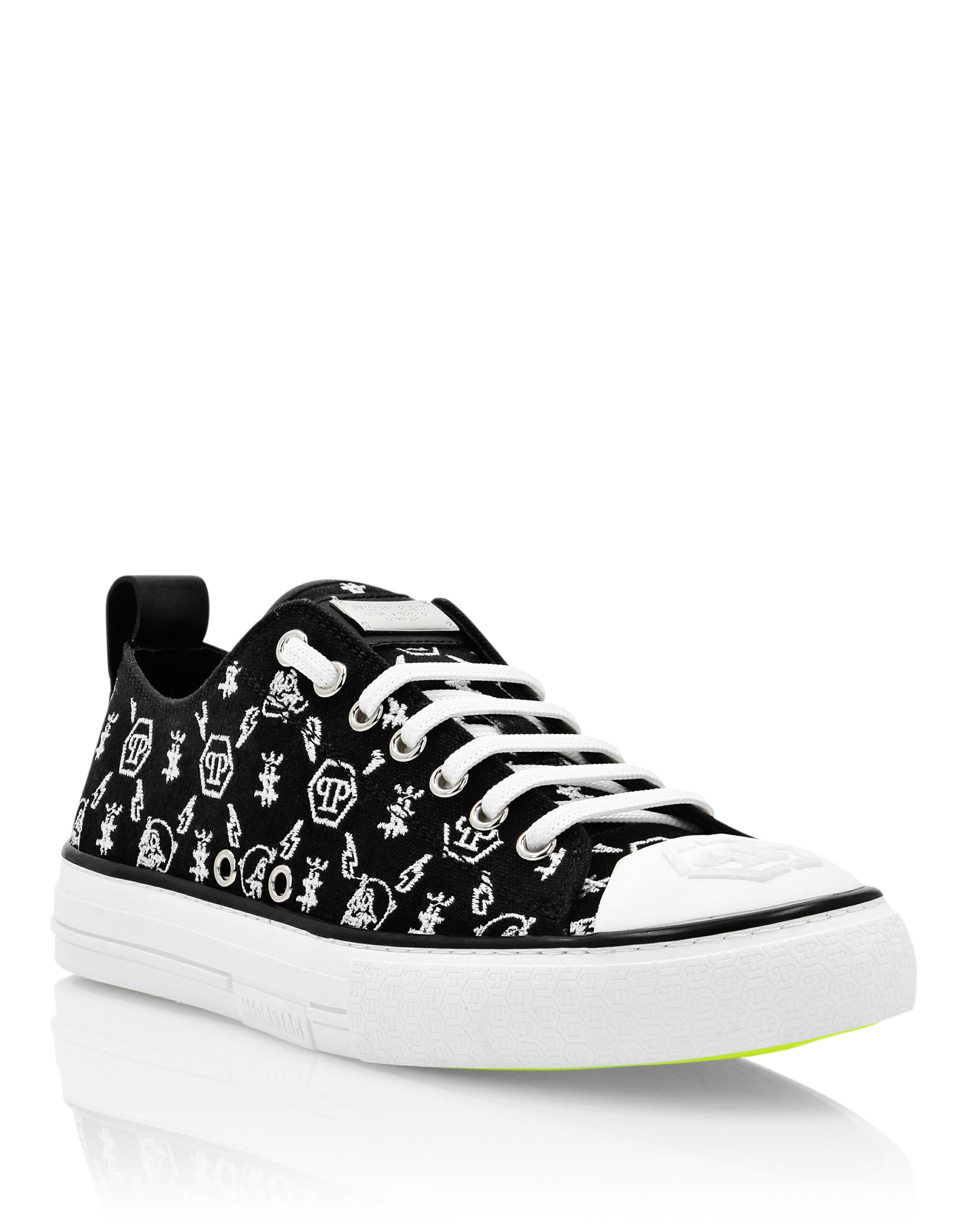 

Холщовые кроссовки Megastar Philipp Plein, цвет Black / White