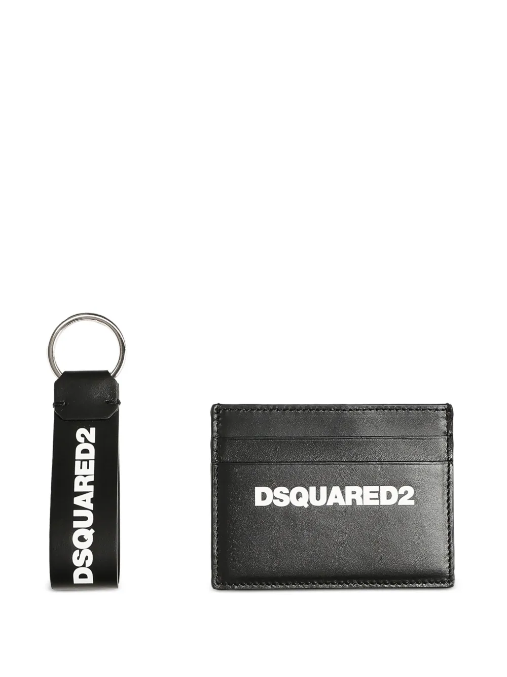 

Комплект из картхолдера и брелка с логотипом DSQUARED2, черный