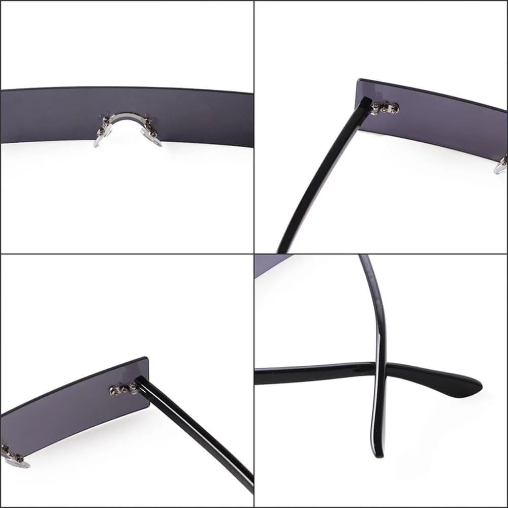 

Винтажные солнцезащитные очки без оправы прямоугольной формы для женщин и мужчин. Ретро солнцезащитные очки без оправы с красными линзами для женщин TYUVIVO, C4