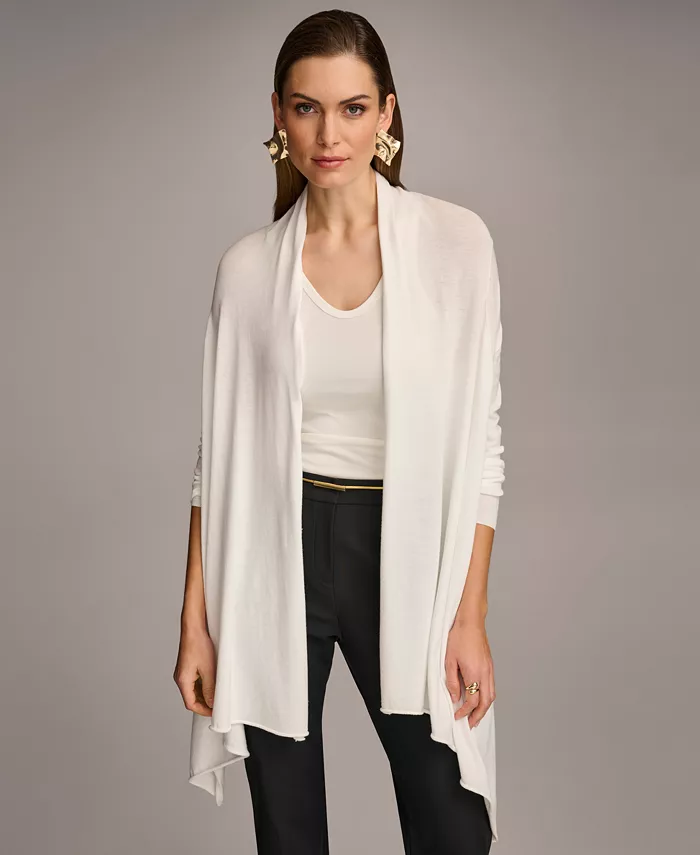 

Женский кардиган с запахом и длинными рукавами Donna Karan New York, белый