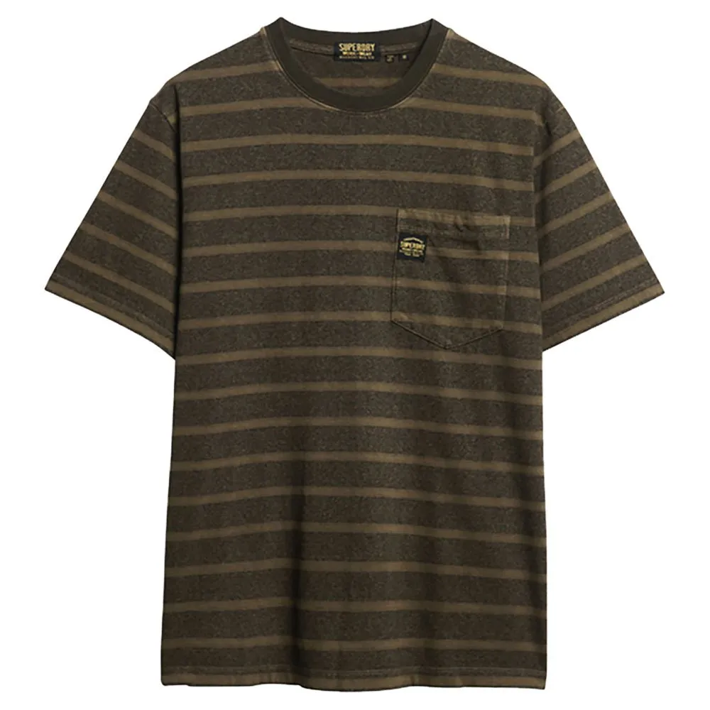Футболка с коротким рукавом Superdry Textured Stripe Pocket, зеленый — фото 3