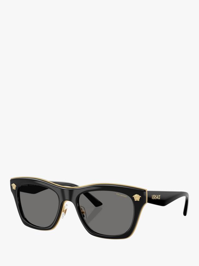 

Мужские поляризованные прямоугольные солнцезащитные очки ve2272 Versace, цвет Black/Gold