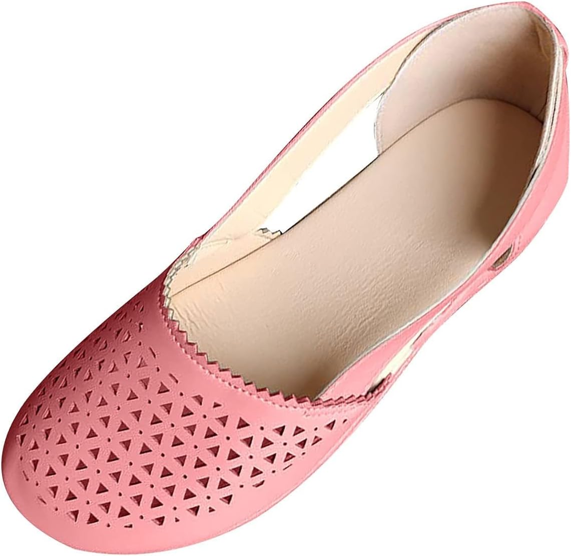 

Женские римские сандалии на плоской подошве с закрытым носком и ремешком на щиколотке, с ячеистой сеткой, дышащие, на танкетке, лето 2025, ортопедические удобные сандалии без застежки Generic, розовый