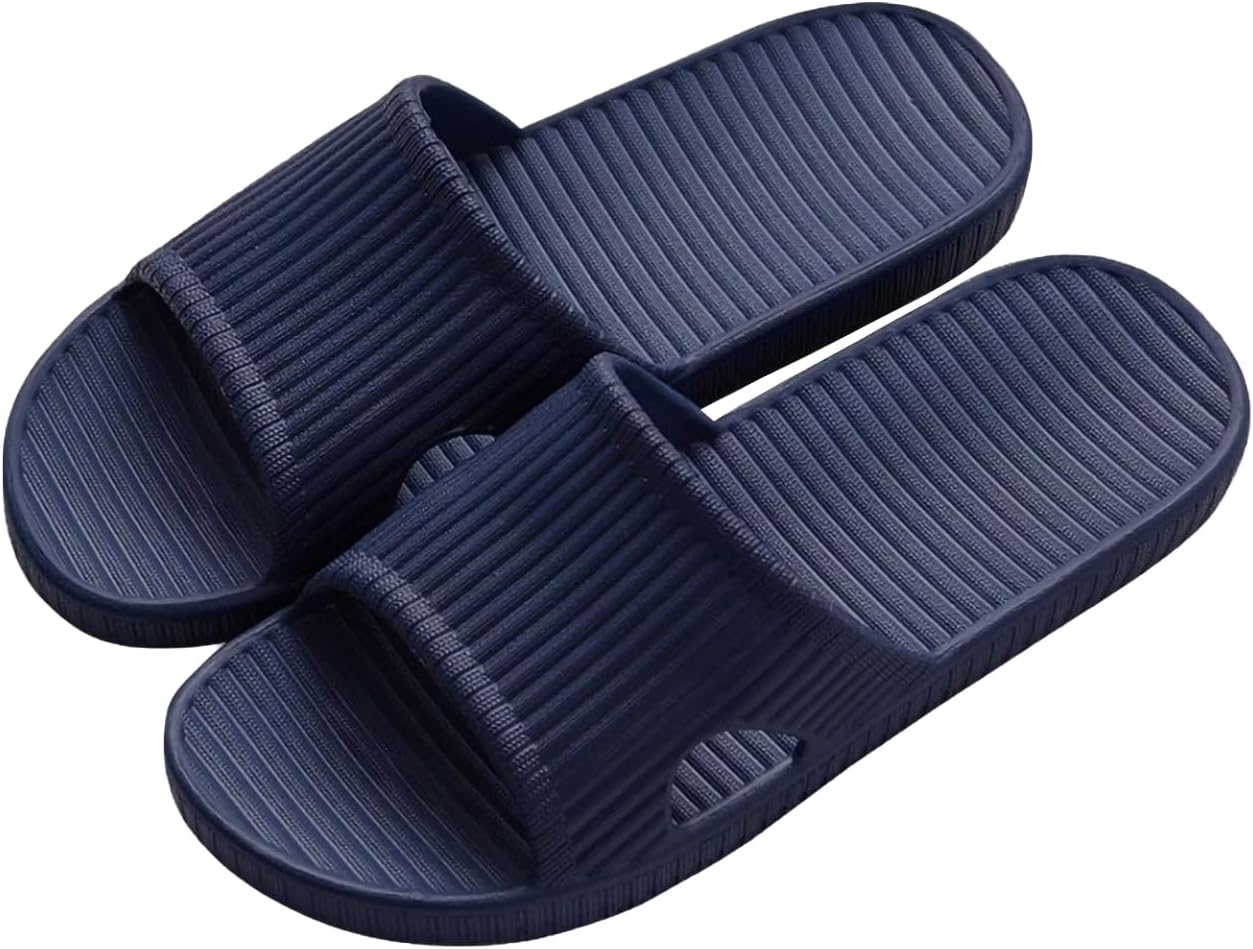 

Тапочки для душа VIDSID для женщин и мужчин, быстро сохнущие, легкие, с открытым носком, противоскользящие, из EVA, удобные для путешествий, дышащие, шлепанцы для ванной, дома и улицы, синий