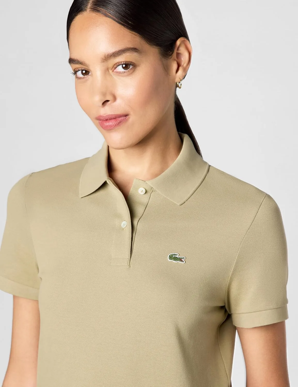 Поло Lacoste Petit Piqué, с леопардовым принтом, белое — фото 4