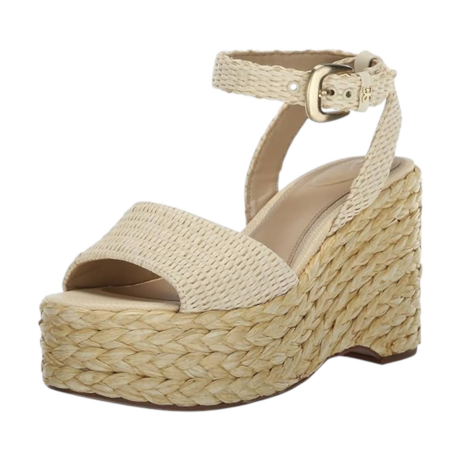 Женские босоножки на платформе April из льняной рафии Sam Edelman, цвет linen raffia