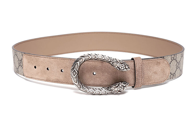 

Ремень кожаный Gucci женский, серо-бежевый