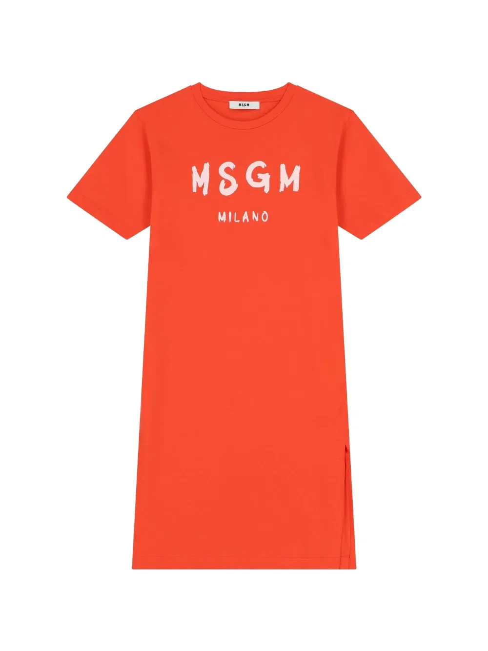 Хлопковое платье с логотипом Msgm Kids, оранжевый