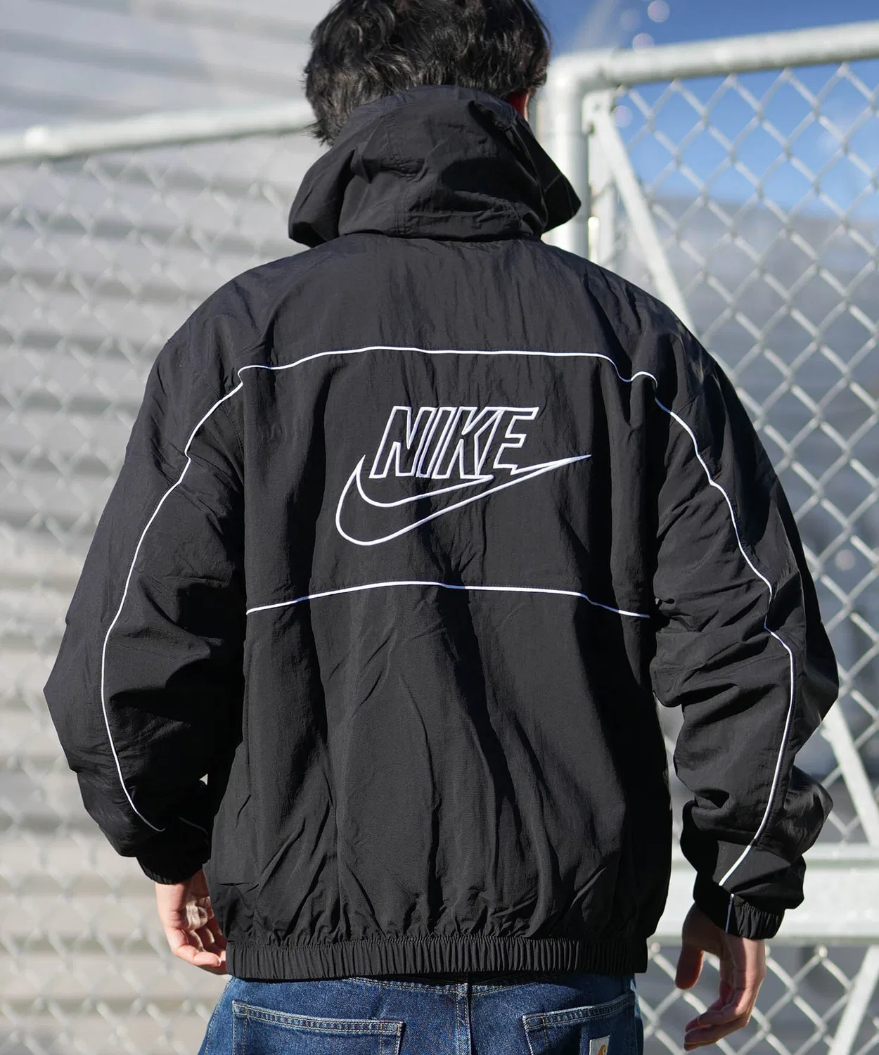 Куртка Nike из нейлона, флисовая, чёрная