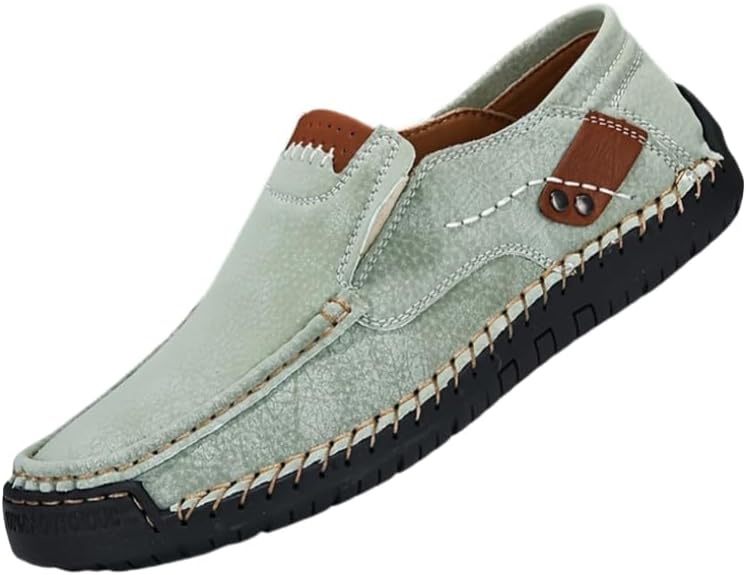 

Мужские лоферы большого размера, верх из PU, удобная и противоскользящая резиновая подошва, прочные швы, подходят для офиса, улицы и повседневной носки Hoalox, светло-зеленый