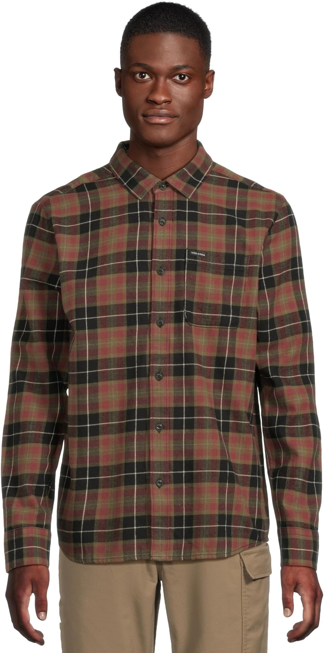 

Мужская клетчатая рубашка Caden с длинным рукавом Volcom, Black 2