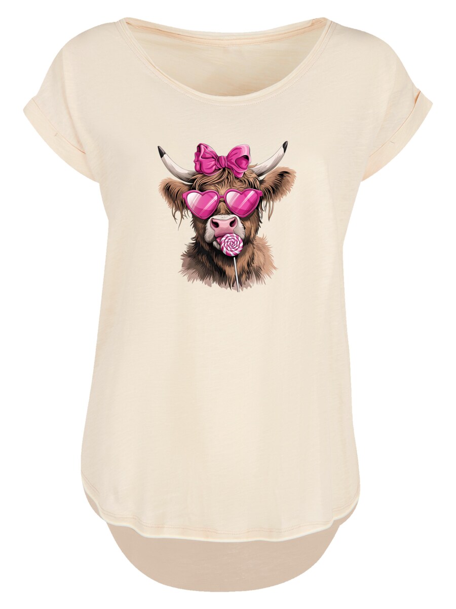 

Рубашка F4NT4STIC Highland Cow Valentinstag Sonnenbrille, песочный