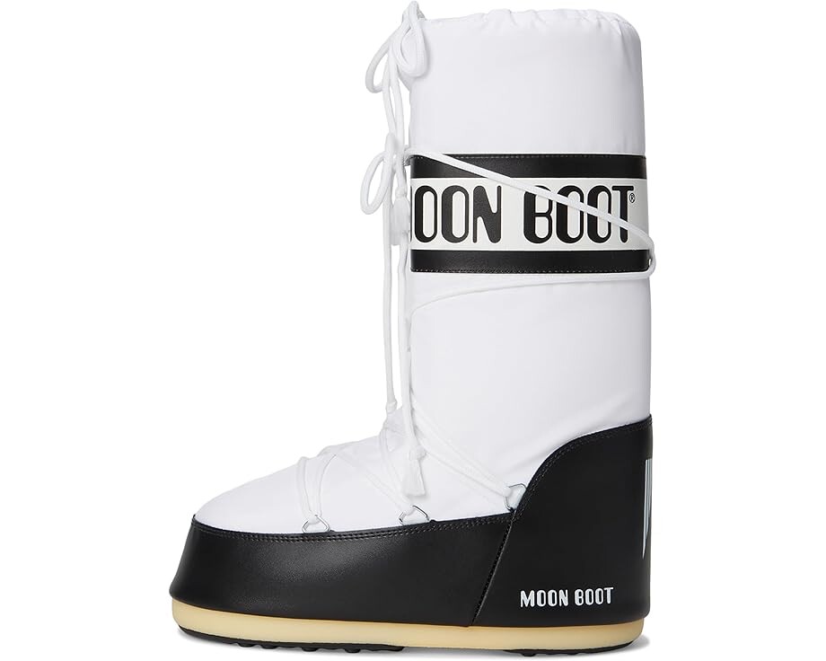Зимние сапоги Moon Boot с логотипом на толстой подошве, черный/белый — фото 4