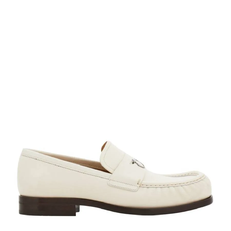 Кожаные лоферы Ferragamo Slip-On, белый