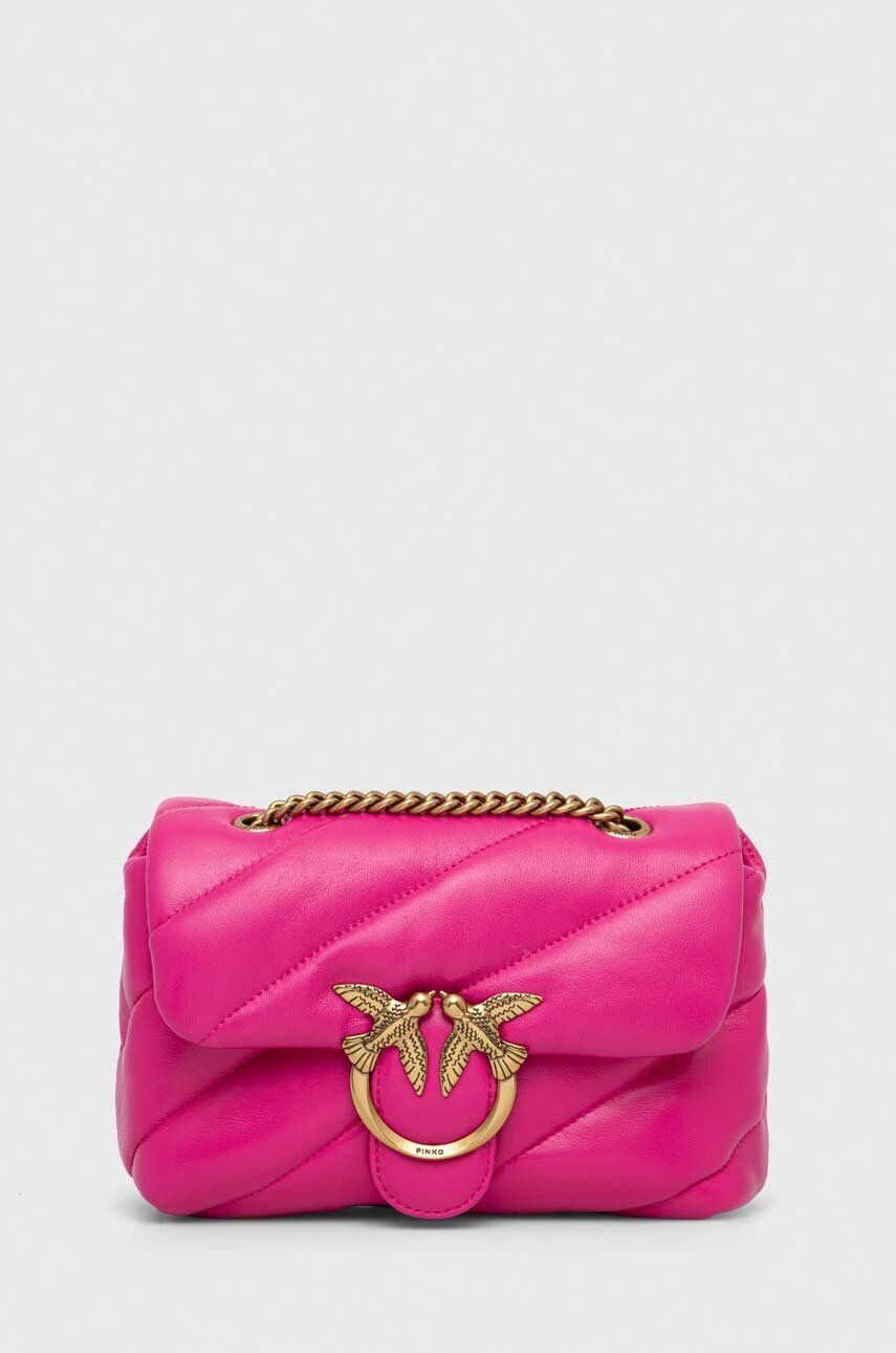 

Кожаная сумка Pinko, розовый