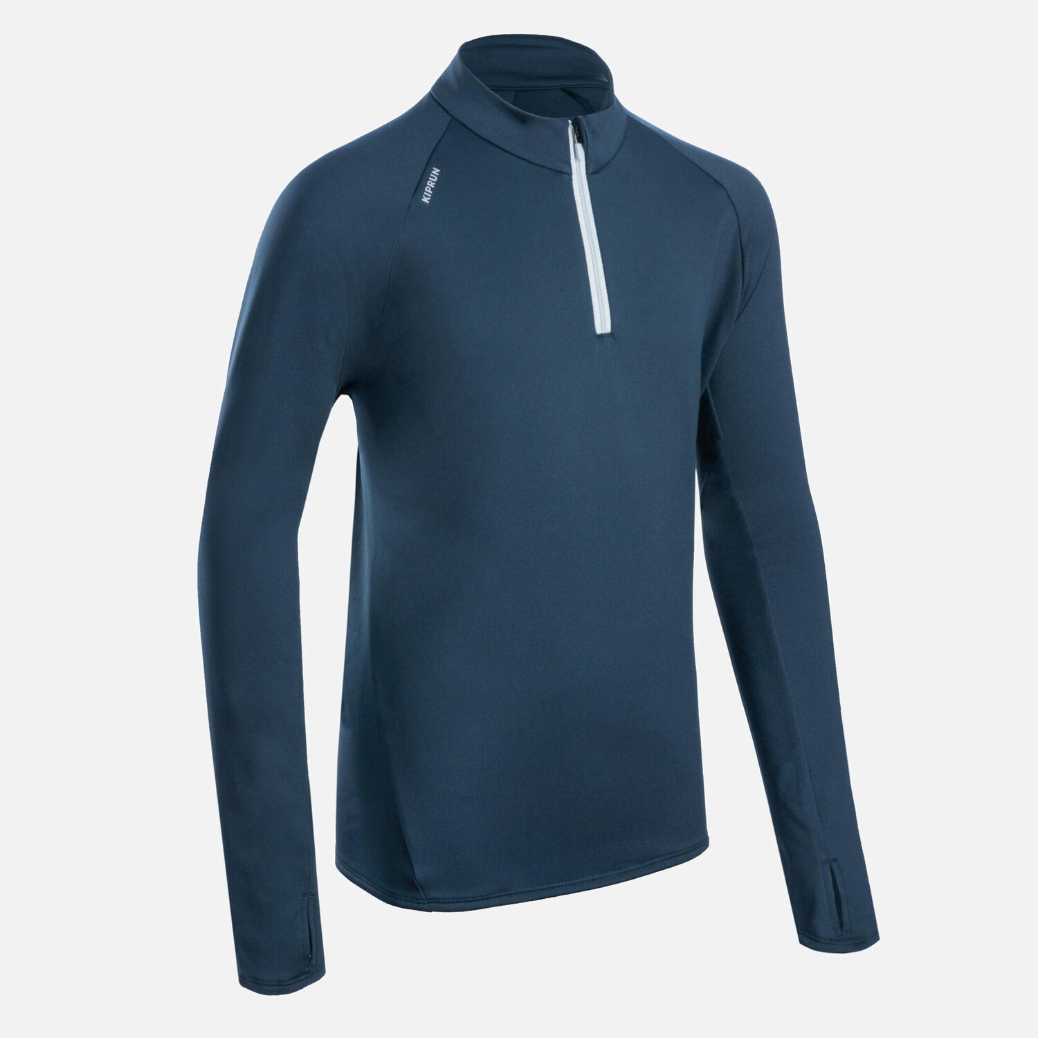 

Футболка для бега Decathlon Kiprun Warm 100 с молнией 1/2 и длинными рукавами, темно-синий