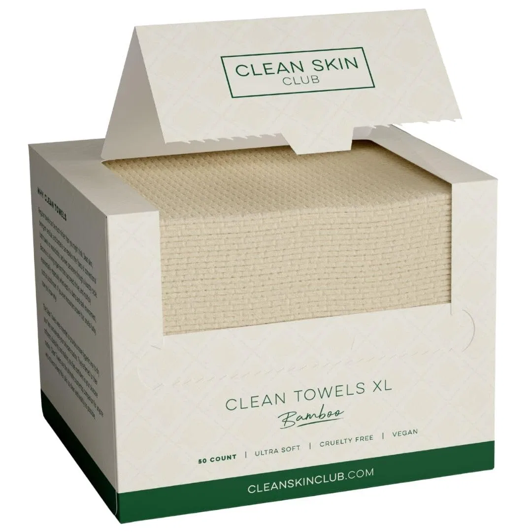 Одноразовые полотенца для лица Clean Towels XL из бамбуковой вискозы от Clean Skin Club Clean Skin Club