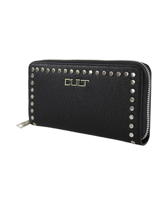 

Кошелек на молнии с заклепками для женщин Cult, черный